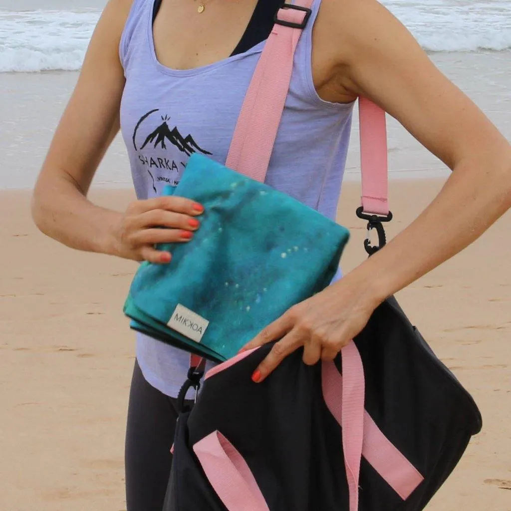 Travel Yoga Mat, Ecofriendly Nonslip, Galaxy Aurora