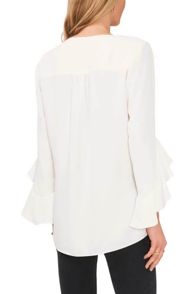 Vince Camuto Apparel Women's Flutter Slv Vnk Tunic White Reg