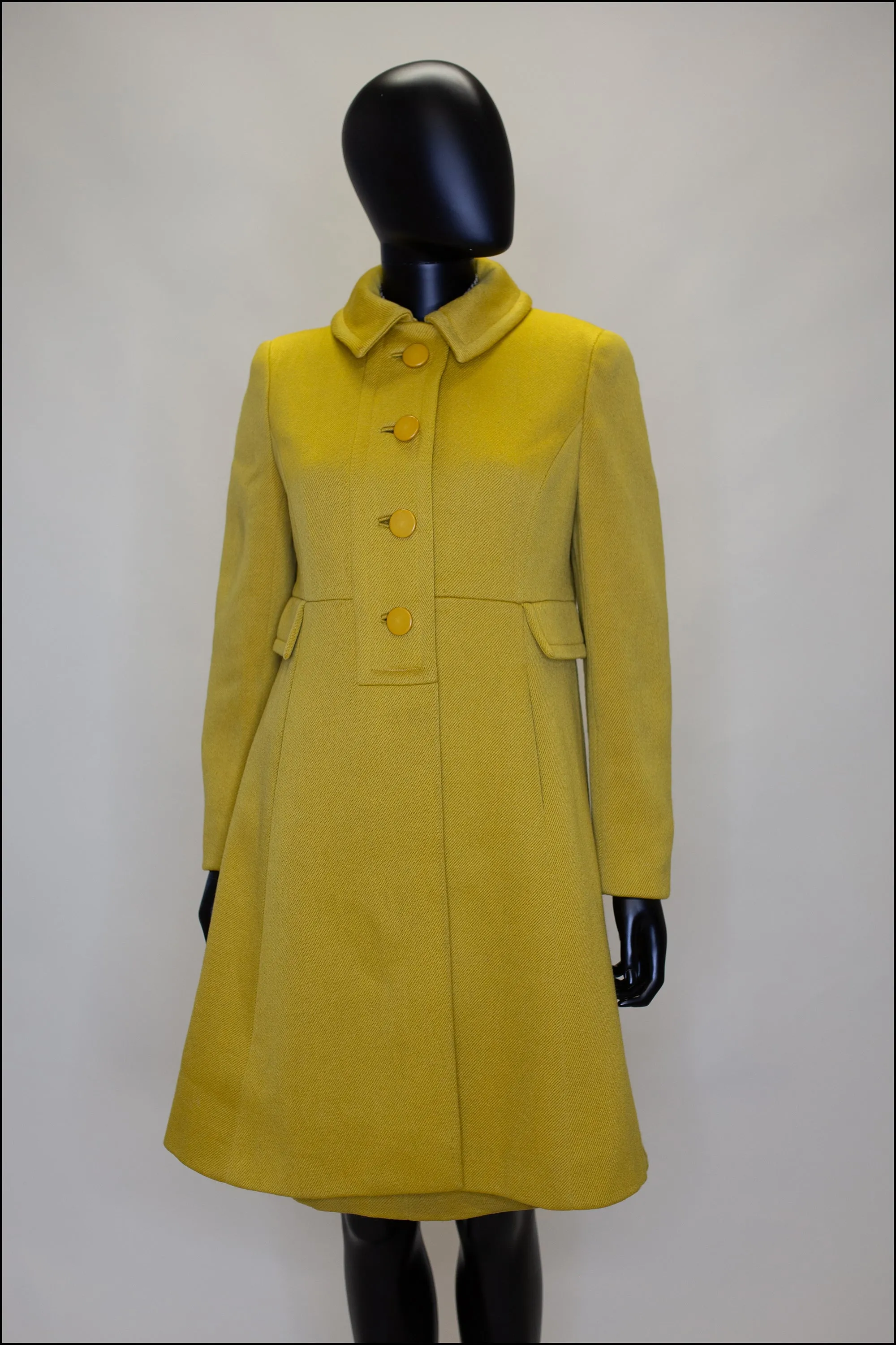 Vintage 1960s Yellow Wool Coat Suit