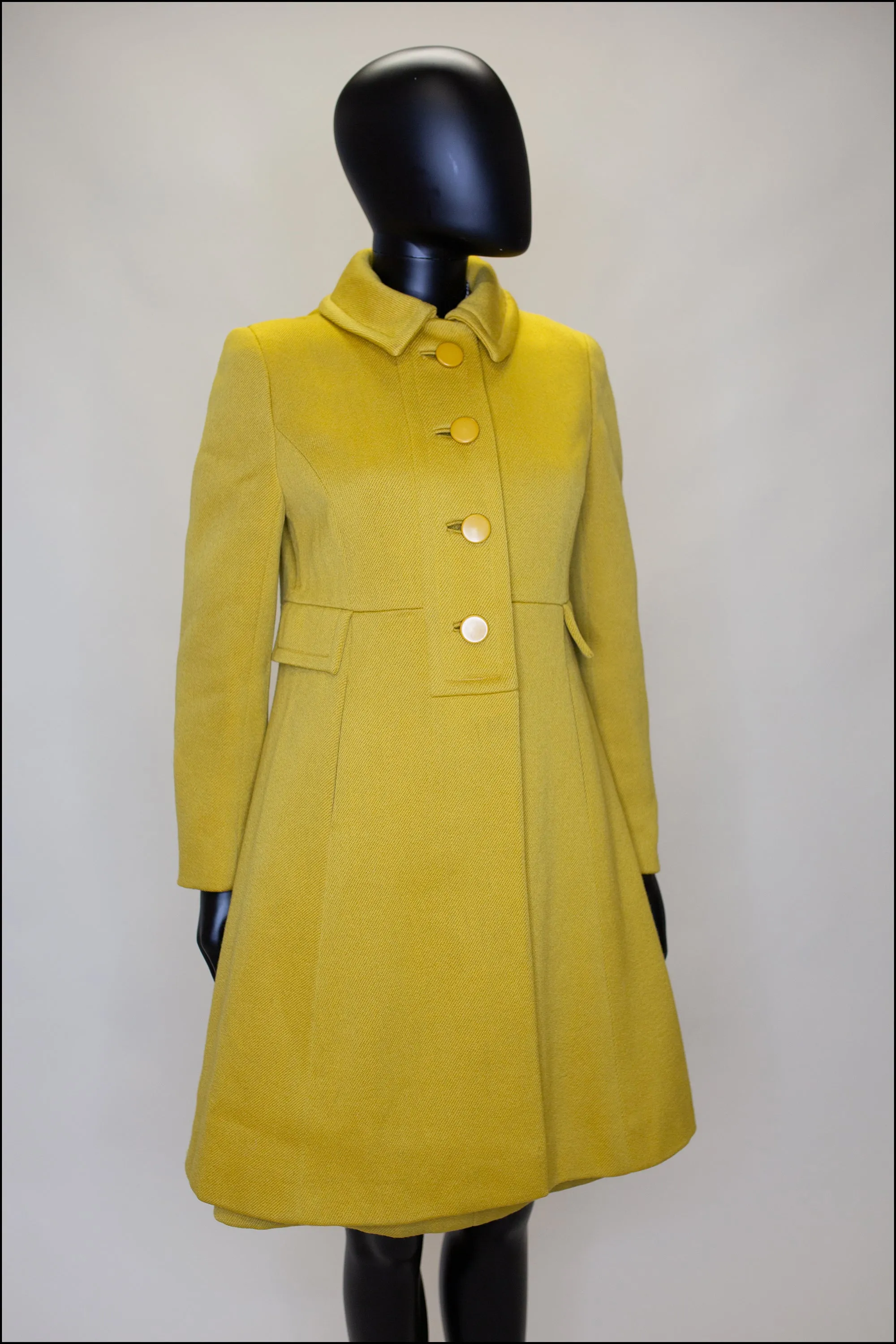 Vintage 1960s Yellow Wool Coat Suit