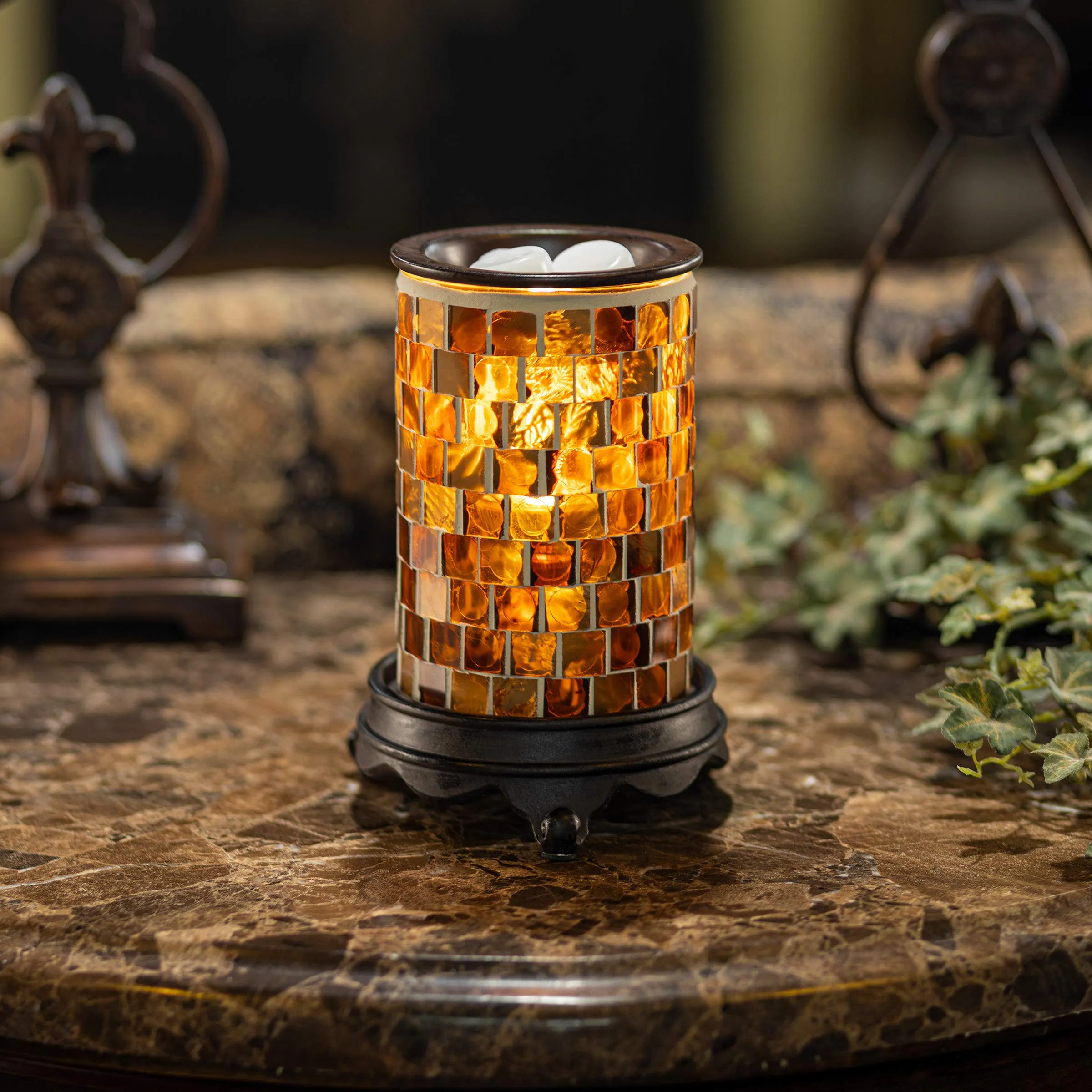 Vp Home Mosaic Glass Fragrance Warmer (Radiant Sienna)