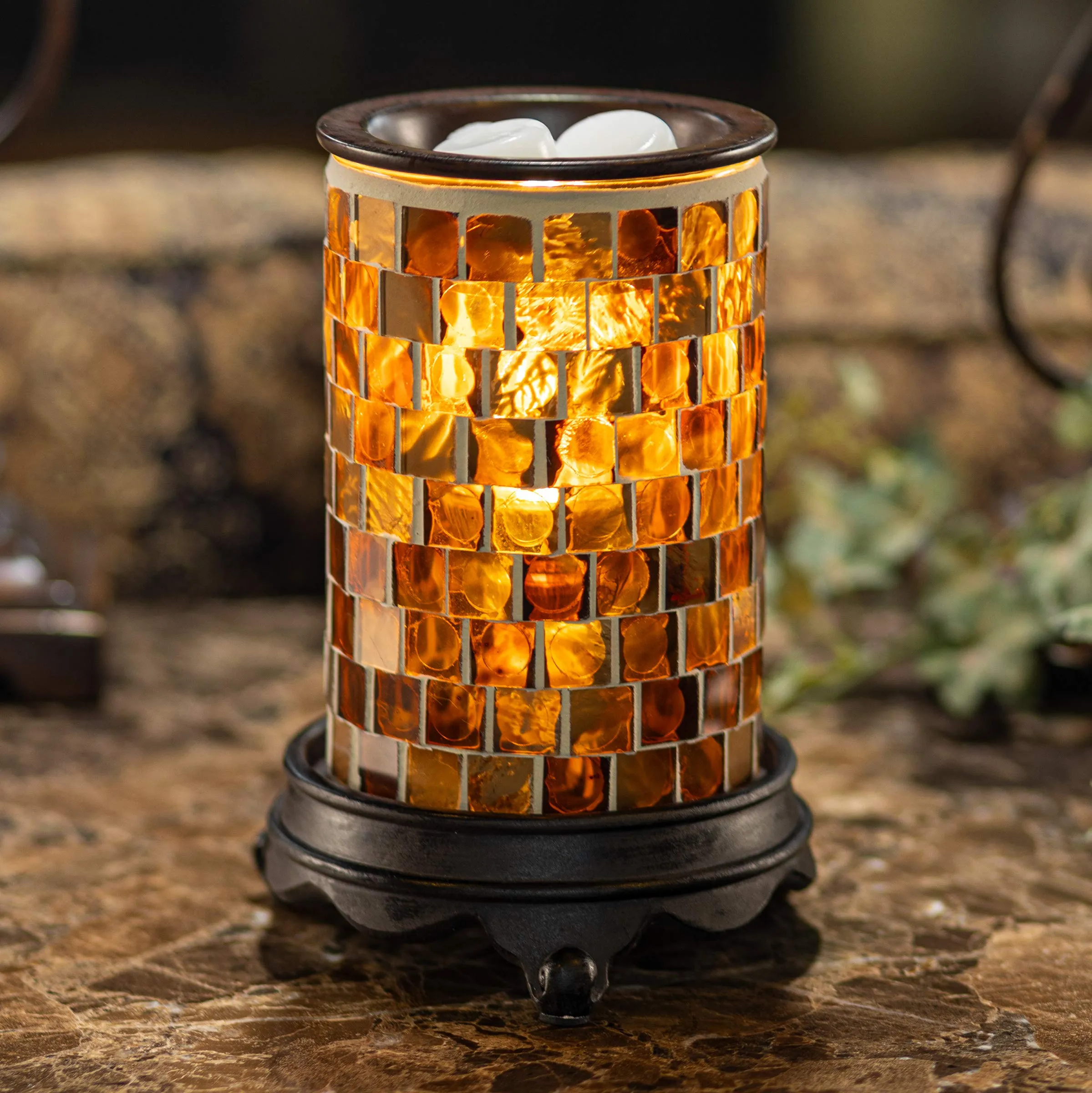 Vp Home Mosaic Glass Fragrance Warmer (Radiant Sienna)