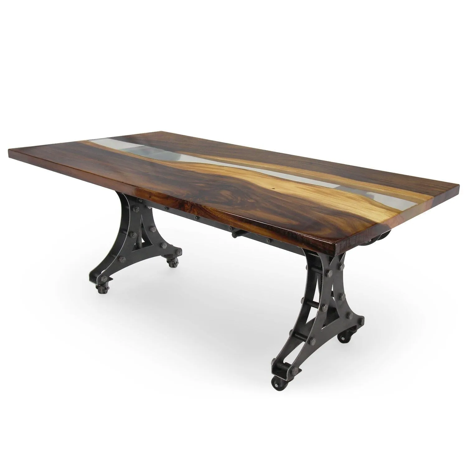 Walnut Live Edge Slab Dining Tabletop - Clear River Resin - 80 x 40 x 2"