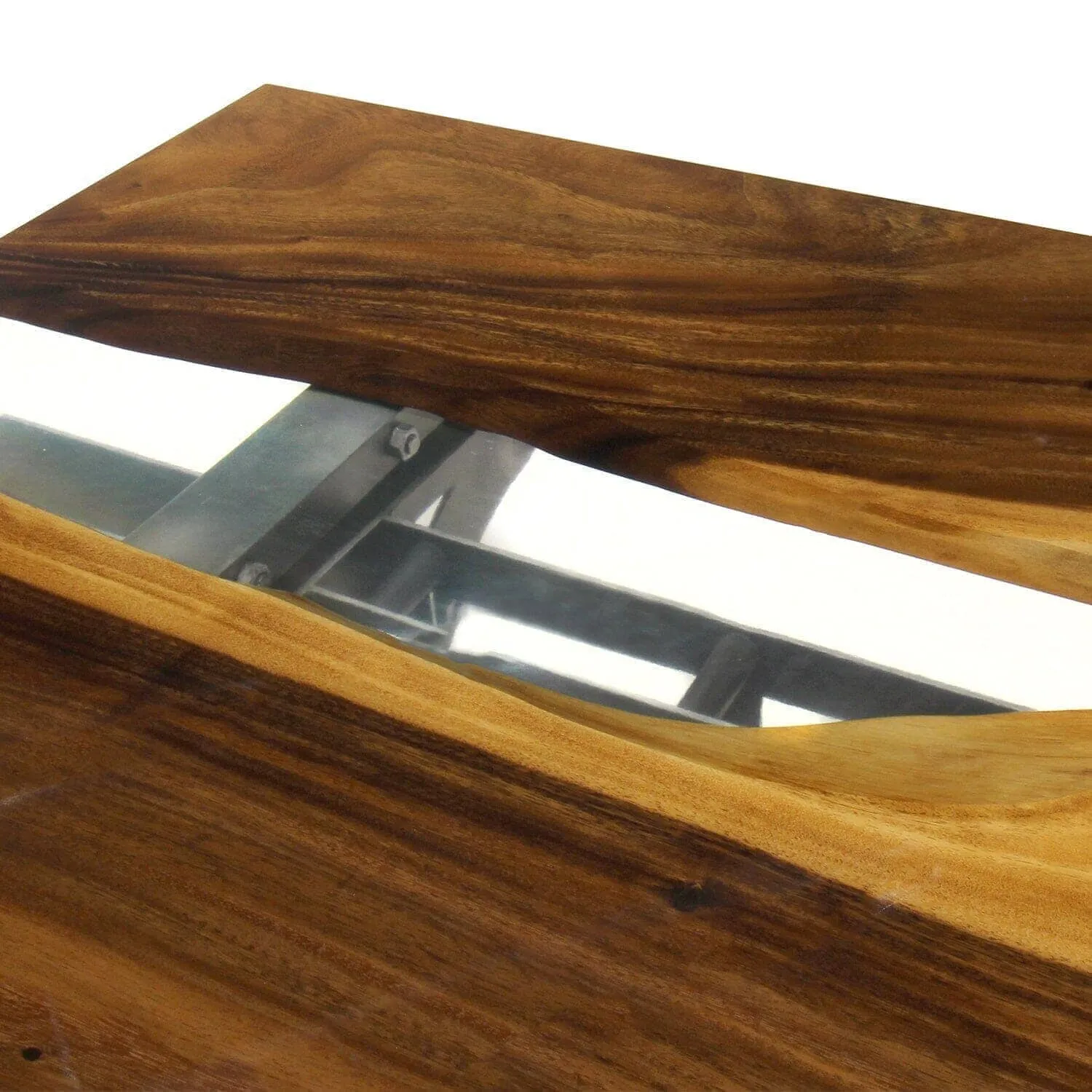 Walnut Live Edge Slab Dining Tabletop - Clear River Resin - 80 x 40 x 2"