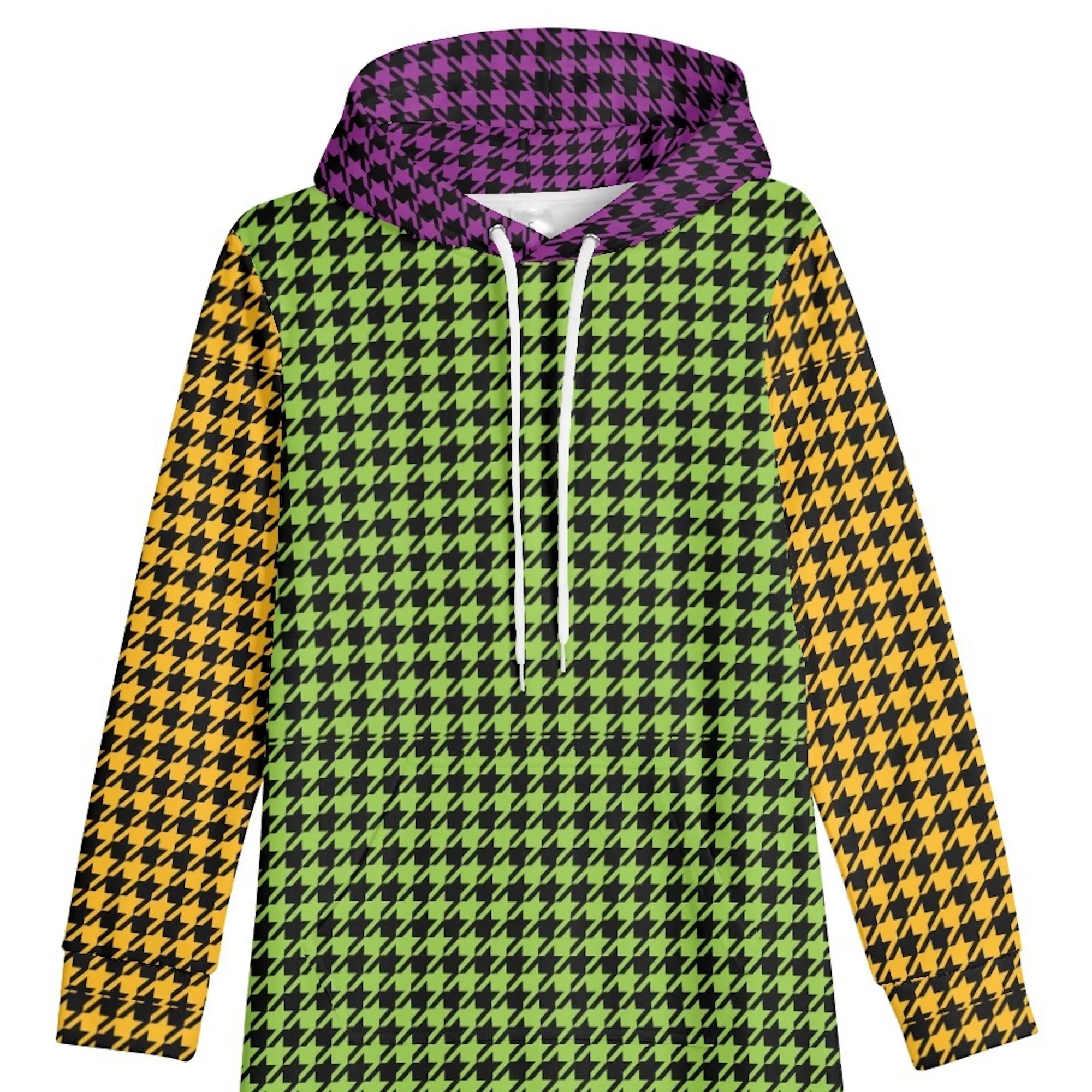 Winter Loungewear | Maxi Dress | Hooded Sweatshirt with Pockets | Plus-Petite Size | Houndstooth Multicolor dress