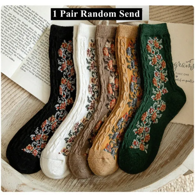 Winter Thick Keep Warm Woman Socks Cashmere Wool Thermal Cute Socks