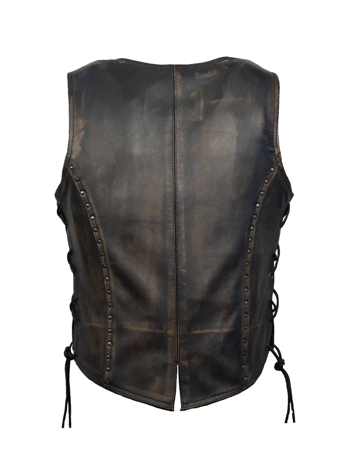 Women's Brown Studded Vest