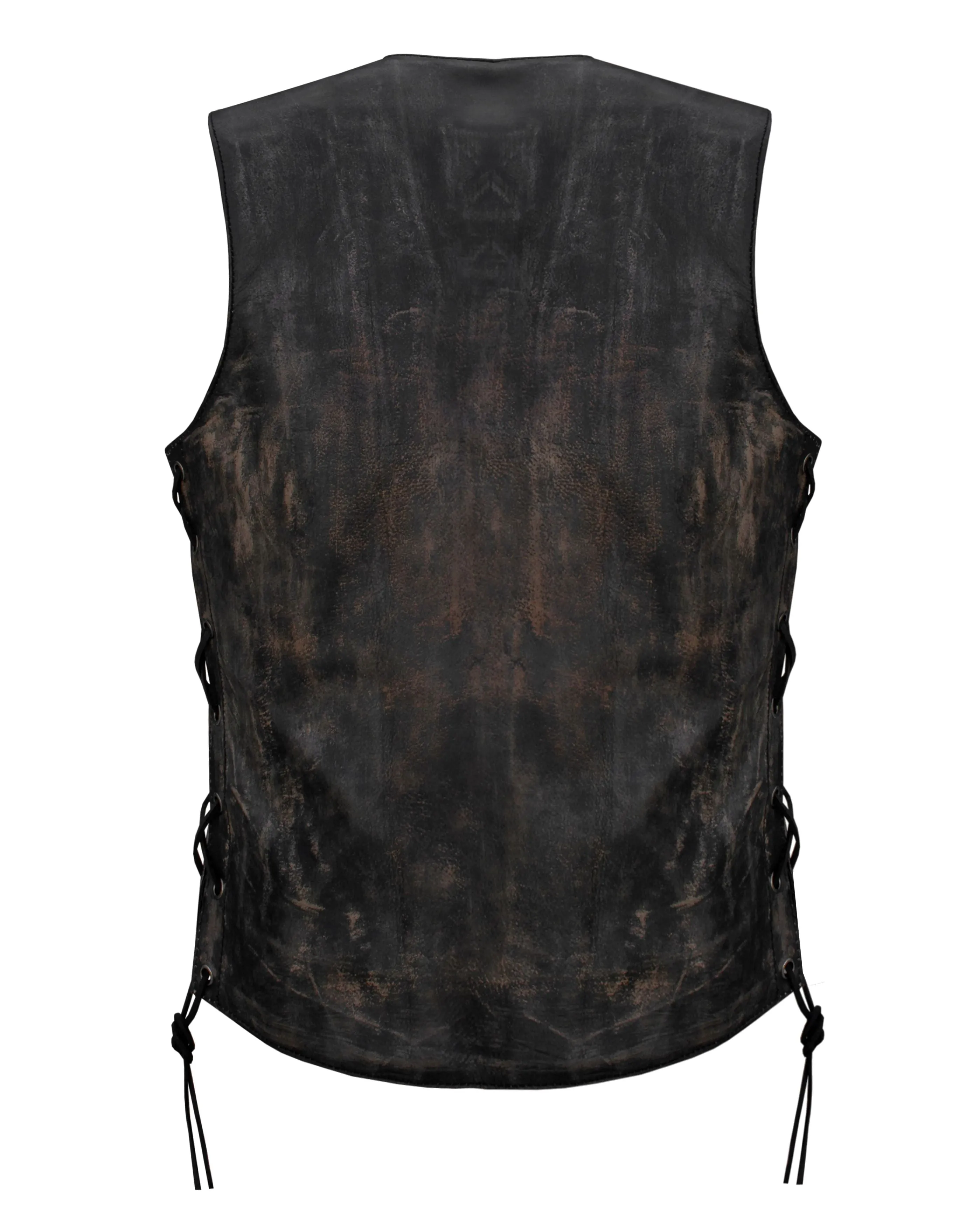 Women's Distressed Brown Naked Leather Vest