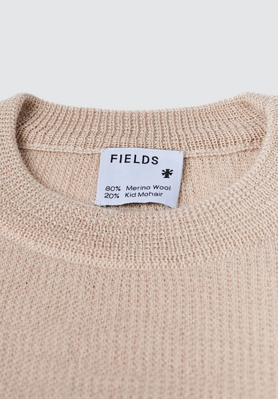 Wool & Mohair Round Neck Knit | Irish Cream