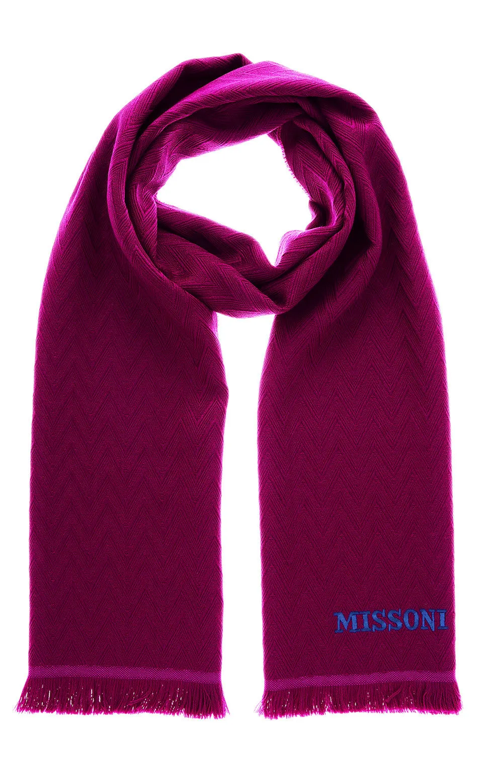 ZIG ZAG Plum Wool Unisex Scarf